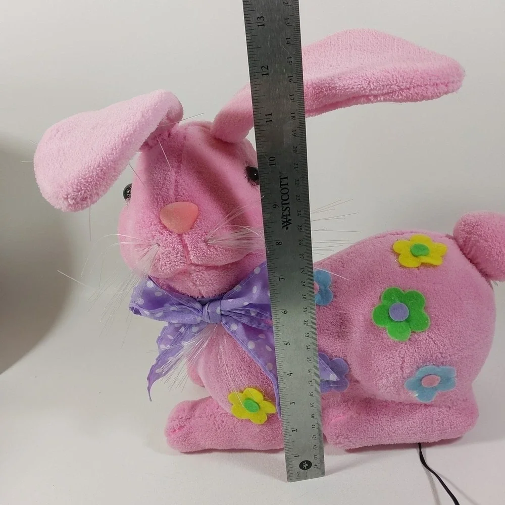VTG Animatronic Fiber Optic Easter Parade Bunny Pink Flowers‎ TESTED/Works 11